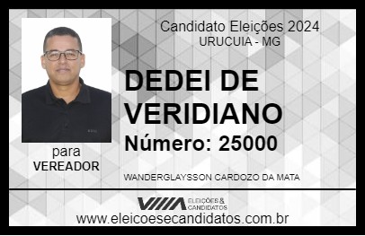 Candidato DEDEI DE VERIDIANO 2024 - URUCUIA - Eleições