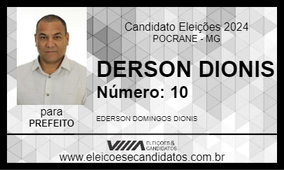 Candidato DERSON DIONIS 2024 - POCRANE - Eleições