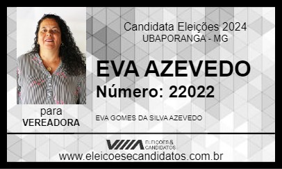 Candidato EVA AZEVEDO 2024 - UBAPORANGA - Eleições