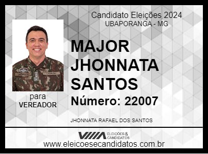 Candidato MAJOR JHONNATA SANTOS 2024 - UBAPORANGA - Eleições