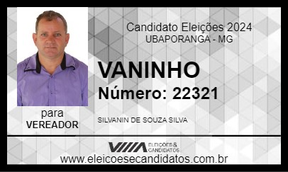 Candidato VANINHO 2024 - UBAPORANGA - Eleições