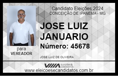 Candidato JOSE LUIZ JANUARIO 2024 - CONCEIÇÃO DE IPANEMA - Eleições