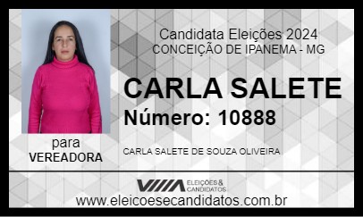 Candidato CARLA SALETE 2024 - CONCEIÇÃO DE IPANEMA - Eleições