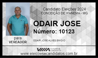 Candidato ODAIR JOSE 2024 - CONCEIÇÃO DE IPANEMA - Eleições