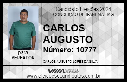 Candidato CARLOS AUGUSTO 2024 - CONCEIÇÃO DE IPANEMA - Eleições