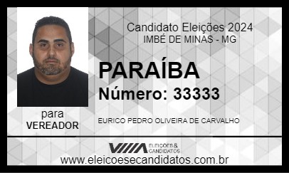 Candidato PARAÍBA 2024 - IMBÉ DE MINAS - Eleições