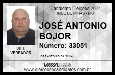 Candidato JOSÉ ANTONIO BOJOR 2024 - IMBÉ DE MINAS - Eleições