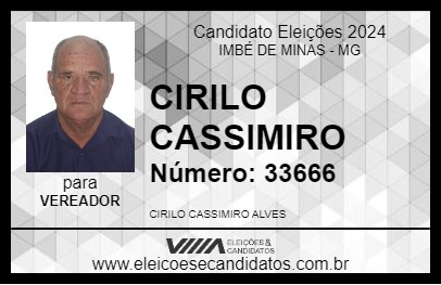 Candidato CIRILO CASSIMIRO 2024 - IMBÉ DE MINAS - Eleições