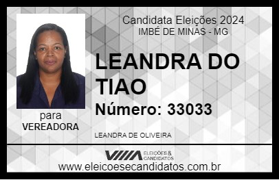 Candidato LEANDRA DO TIAO 2024 - IMBÉ DE MINAS - Eleições