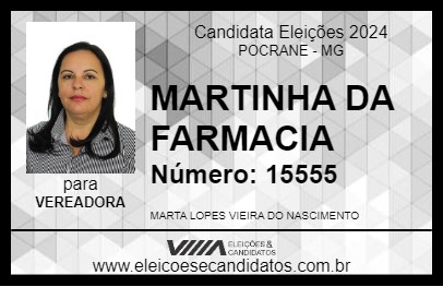 Candidato MARTINHA DA FARMACIA 2024 - POCRANE - Eleições