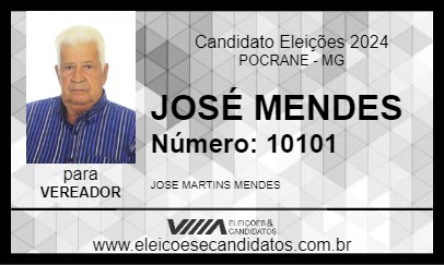 Candidato JOSÉ MENDES 2024 - POCRANE - Eleições