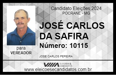 Candidato JOSÉ CARLOS DA SAFIRA 2024 - POCRANE - Eleições