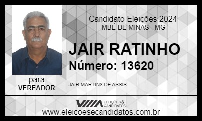 Candidato JAIR RATINHO 2024 - IMBÉ DE MINAS - Eleições