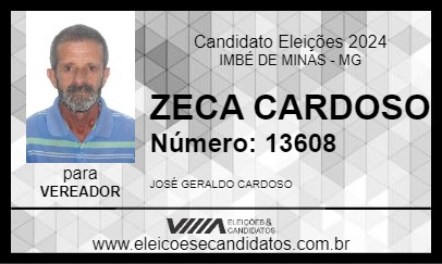 Candidato ZECA CARDOSO 2024 - IMBÉ DE MINAS - Eleições