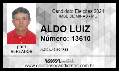 Candidato ALDO LUIZ 2024 - IMBÉ DE MINAS - Eleições