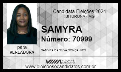 Candidato SAMYRA 2024 - IBITURUNA - Eleições