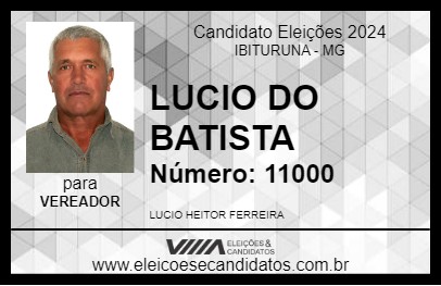 Candidato LUCIO DO BATISTA 2024 - IBITURUNA - Eleições