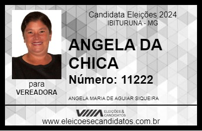 Candidato ANGELA DA CHICA 2024 - IBITURUNA - Eleições