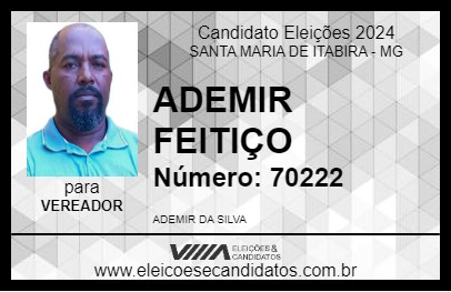 Candidato ADEMIR FEITIÇO 2024 - SANTA MARIA DE ITABIRA - Eleições