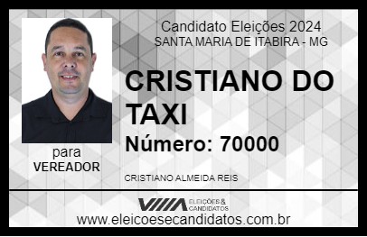 Candidato CRISTIANO DO TAXI 2024 - SANTA MARIA DE ITABIRA - Eleições