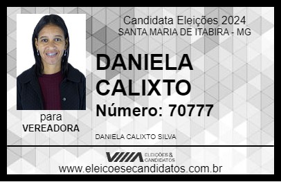 Candidato DANIELA CALIXTO 2024 - SANTA MARIA DE ITABIRA - Eleições