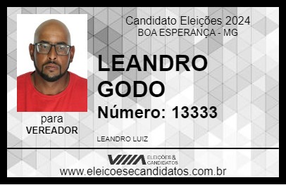 Candidato LEANDRO GODO 2024 - BOA ESPERANÇA - Eleições