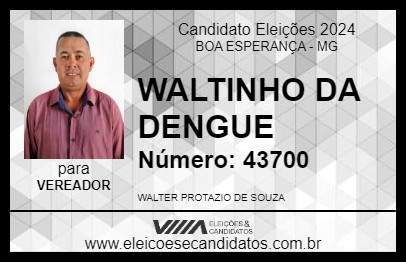 Candidato WALTINHO DA DENGUE 2024 - BOA ESPERANÇA - Eleições