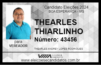 Candidato THEARLES THIARLINHO 2024 - BOA ESPERANÇA - Eleições