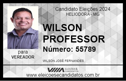 Candidato WILSON PROFESSOR 2024 - HELIODORA - Eleições