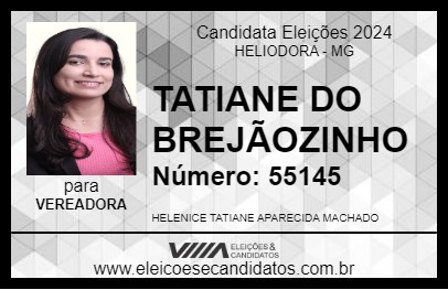 Candidato TATIANE DO BREJÃOZINHO 2024 - HELIODORA - Eleições