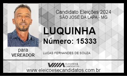 Candidato LUQUINHA 2024 - SÃO JOSÉ DA LAPA - Eleições