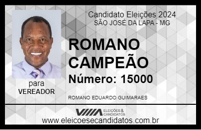 Candidato ROMANO CAMPEÃO 2024 - SÃO JOSÉ DA LAPA - Eleições