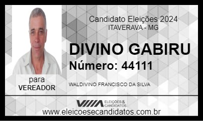 Candidato DIVINO GABIRU 2024 - ITAVERAVA - Eleições