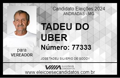 Candidato TADEU DO UBER 2024 - ANDRADAS - Eleições