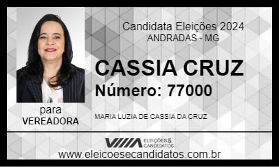 Candidato CASSIA CRUZ 2024 - ANDRADAS - Eleições