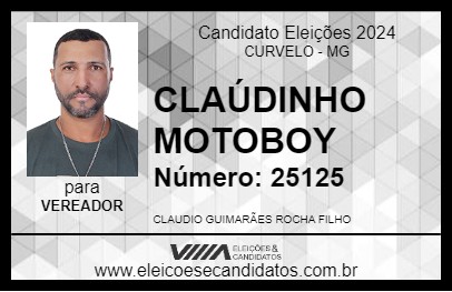 Candidato CLAÚDINHO MOTOBOY 2024 - CURVELO - Eleições