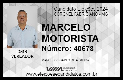 Candidato MARCELO MOTORISTA 2024 - CORONEL FABRICIANO - Eleições