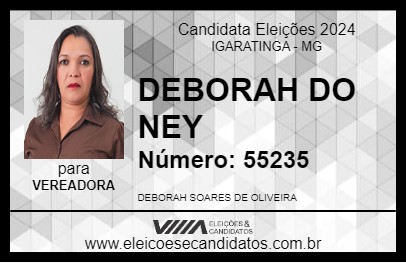 Candidato DEBORAH DO NEY 2024 - IGARATINGA - Eleições