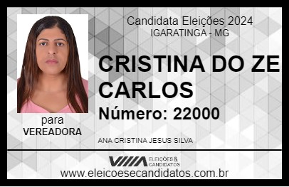 Candidato CRISTINA DO ZE CARLOS 2024 - IGARATINGA - Eleições