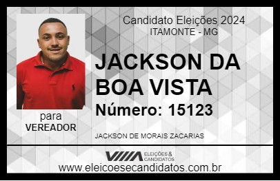 Candidato JACKSON DA BOA VISTA 2024 - ITAMONTE - Eleições