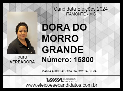 Candidato DORA DO MORRO GRANDE 2024 - ITAMONTE - Eleições