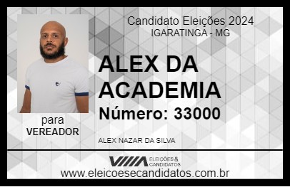 Candidato ALEX DA ACADEMIA 2024 - IGARATINGA - Eleições