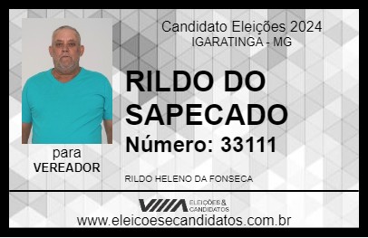 Candidato RILDO DO SAPECADO 2024 - IGARATINGA - Eleições