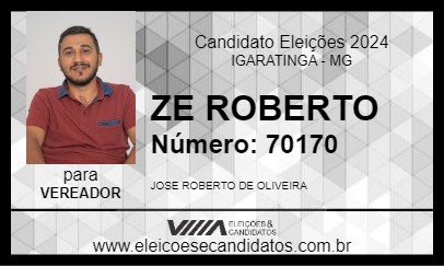 Candidato ZE ROBERTO 2024 - IGARATINGA - Eleições