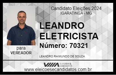 Candidato LEANDRO ELETRICISTA 2024 - IGARATINGA - Eleições