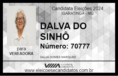 Candidato DALVA DO SINHÔ 2024 - IGARATINGA - Eleições