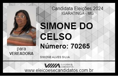 Candidato SIMONE DO CELSO 2024 - IGARATINGA - Eleições