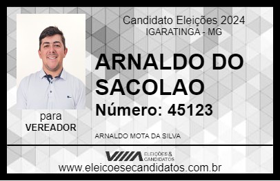 Candidato ARNALDO DO SACOLAO 2024 - IGARATINGA - Eleições