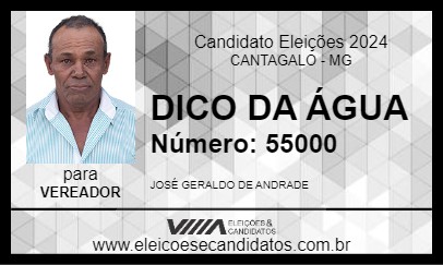 Candidato DICO DA ÁGUA 2024 - CANTAGALO - Eleições