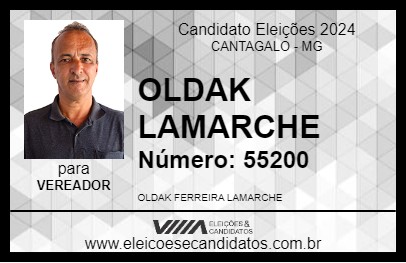 Candidato OLDAK LAMARCHE 2024 - CANTAGALO - Eleições